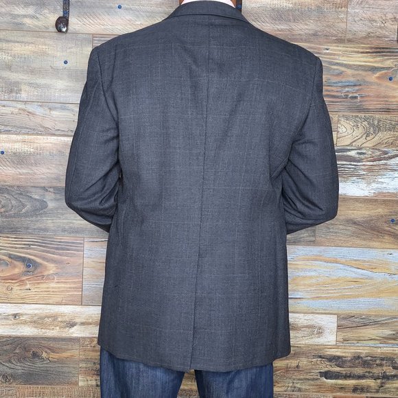 Gieves & Hawkes 100% Wool Gray Plaid Blazer Sport Jacket Size 41R - Picture 7 of 9